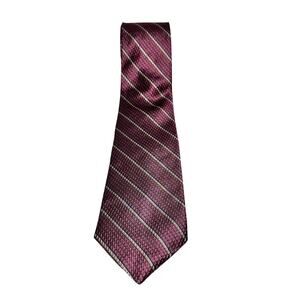 Fendi Purple Silk Tie Striped Pattern 3” Wide